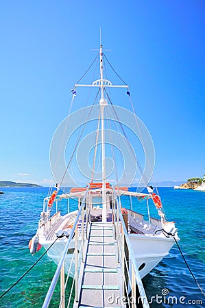 Inviting tour boat, Greece