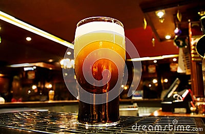 Irish Gold - black beer inside a Dublin pub