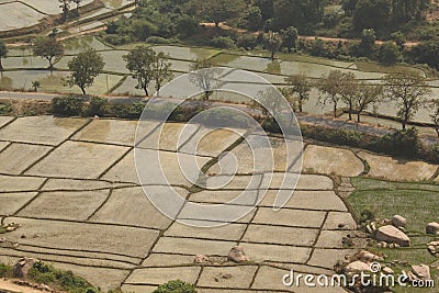 Irrigation and fields, Hampi, India