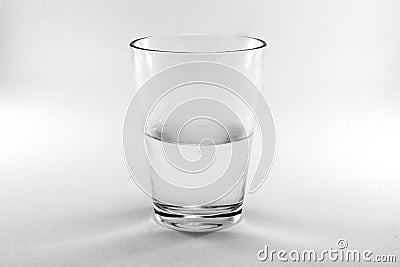 Isolate glass with half water.
