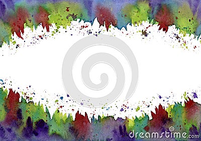 Abstract Watercolor Floral Border (Highres)