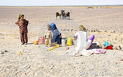 Isolated Family in the Desert