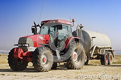 Isolated red tractor