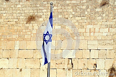 The Israeli National Flag at the Western Wall