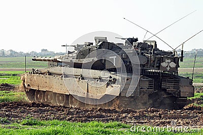 Israeli tank near Gaza strip