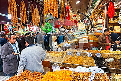 ISTANBUL - NOV, 21: The Spice Bazaar or Egyptian Bazaar is one o