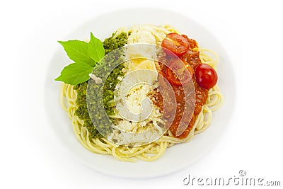 Italian flag - pasta with green, white, and red