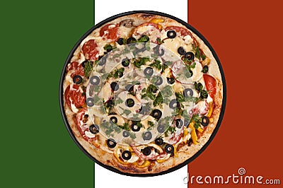 Italian flag pizza