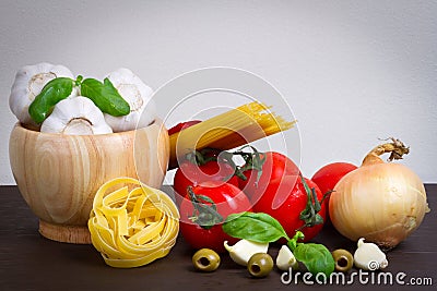 Italian food ingredients for cooking