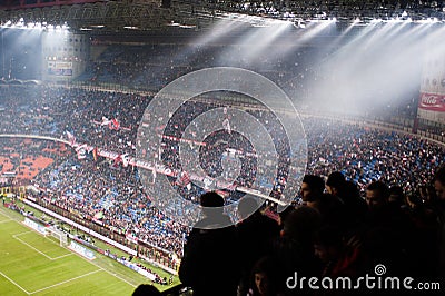 Italian football supporters at the stadium