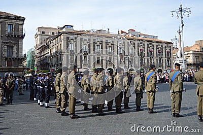 Italian military during a ceremony