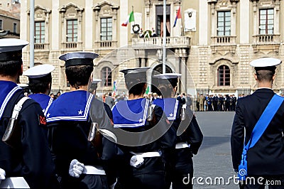 Italian military during a ceremony