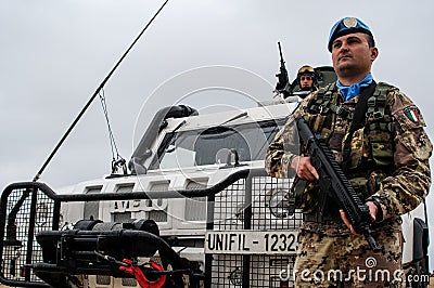 Italian peacekeeper soldiers in lebanon