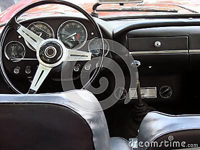 Italian sports car cockpit