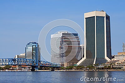 Jacksonville Florida Skyline along the river