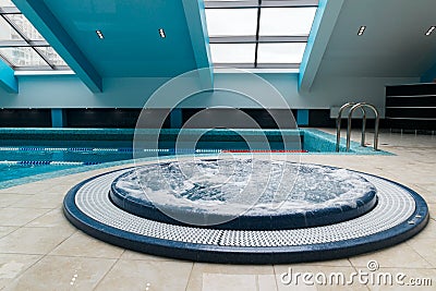 Jacuzzi bathtub near swimming pool