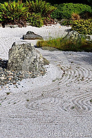 Japanese dry rock garden