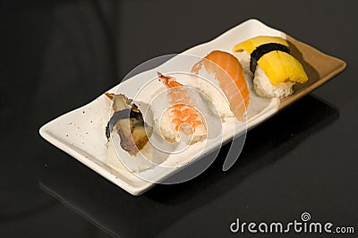 Japanese Food with raw sushi