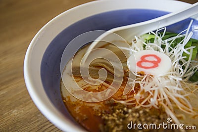 Japanese noodle with spicy ground pork paste