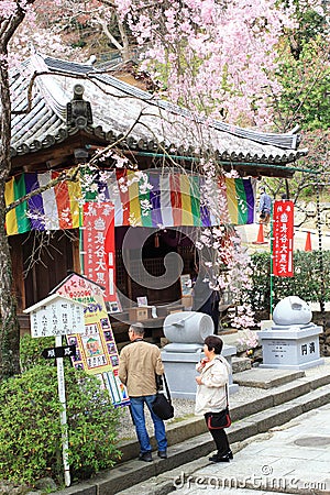 Japanese people are praying and visiting the ancient temple, Hasedera in spring season