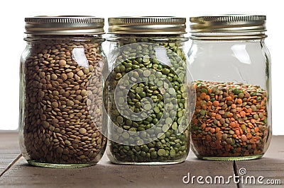 Lentil Different In Three Jars On Row Stock Photo Image Lentil Different In Three Jars On Row Stock Photo Image