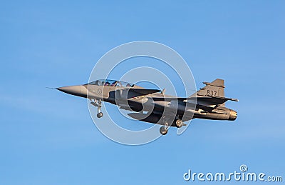 JAS 39 Gripen fighters from the Swedish Air Force