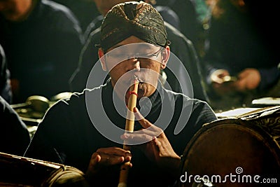 Javanese bamboo flute man
