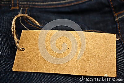 Jeans pocket with blank tag