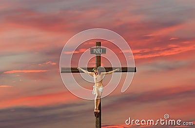 Jesus Crucifixion against a dramatic sky