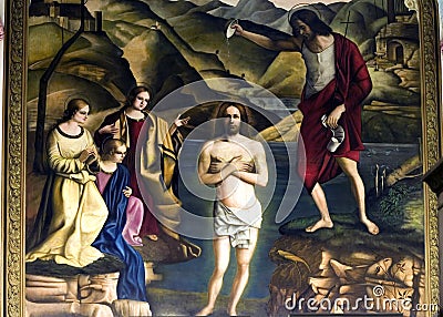 Jesus painting being baptized