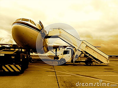 Jet airplane on tarmac