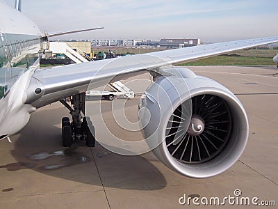 Jet engine at aircraft