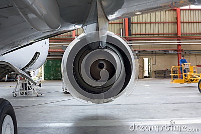 Jet engine at aircraft