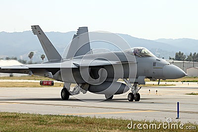 Jet fighter taxing