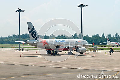 Jetstar airways plane in the airport