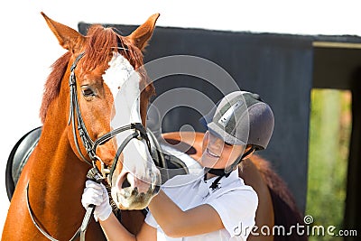Jockey with purebred horse