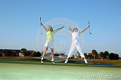 Joyful lady Golfers