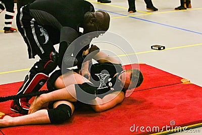 Judoka training with HPVT mask