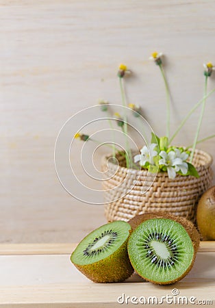 Juicy kiwi fruits still life