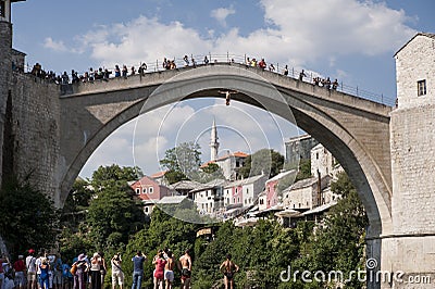 Jump from Mostar bridge