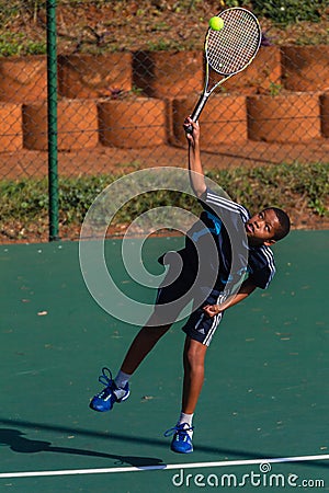 Junior Serve Hit Ball Tennis