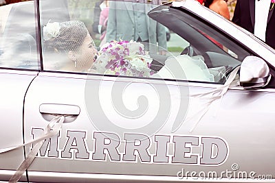 Just married car convertible