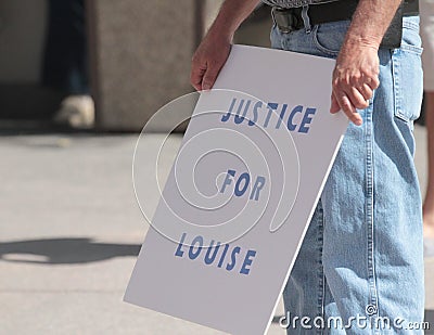 Justice for Louise sign