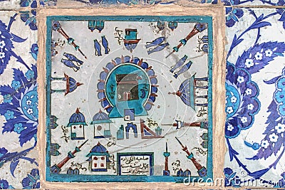 Kaaba tile in Rustem Pasha Mosque, Istanbul