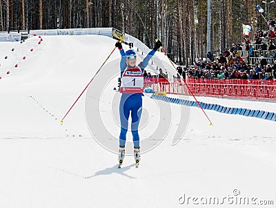 Kaisa MAKARAINEN (FIN) finishes at Biathlon Women s 13.5 km Meg