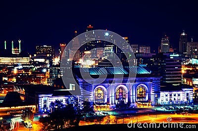 Kansas City Union Station Skyline at Night