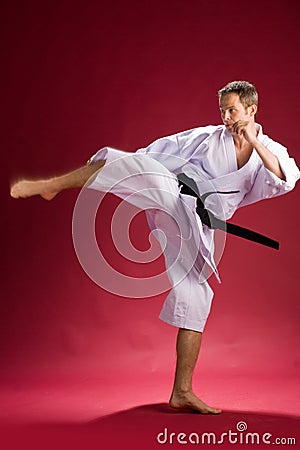 Karate kick by black belt