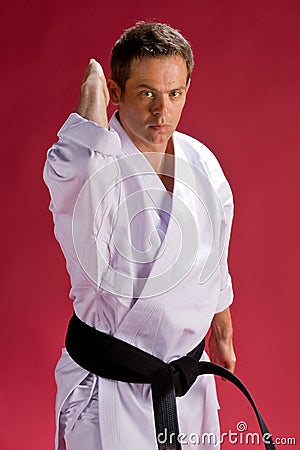 Karate man in black belt