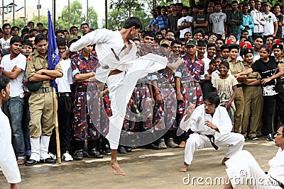 Karate martial arts street fight