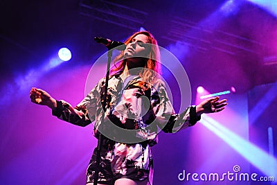 Katy B (English singer and songwriter, and a graduate of the BRIT School) performs at FIB